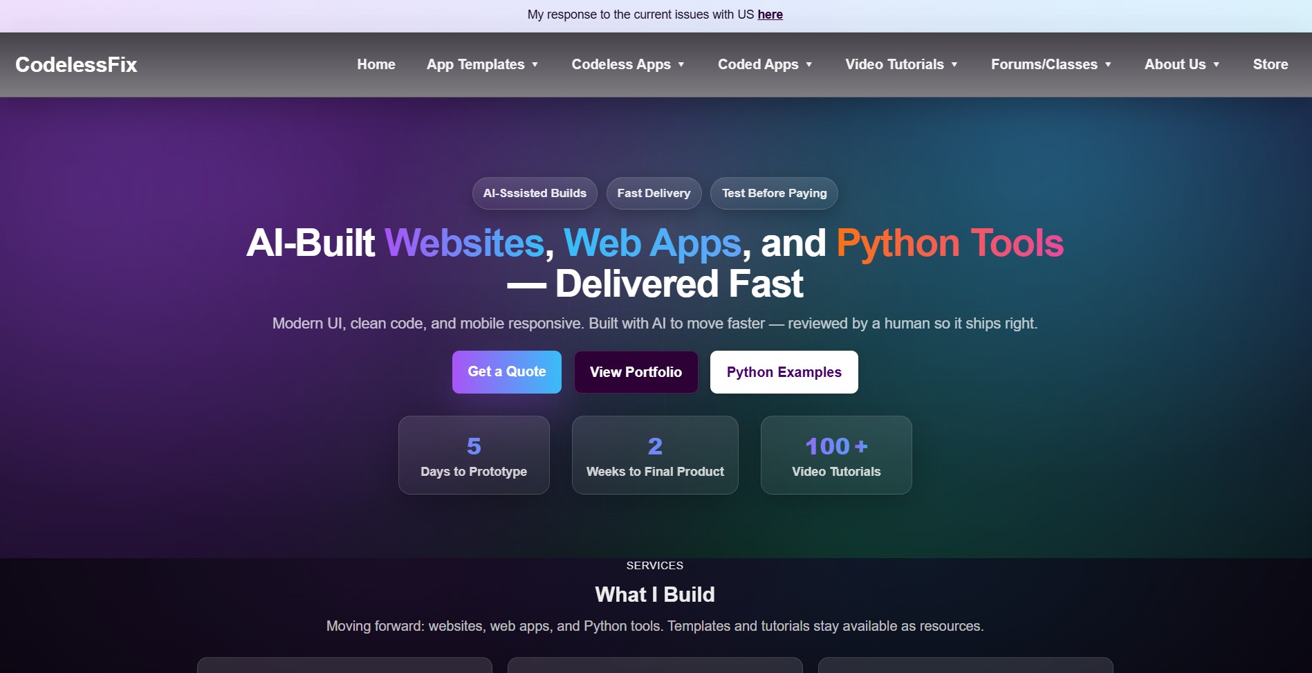 CodelessFix tutorials and templates